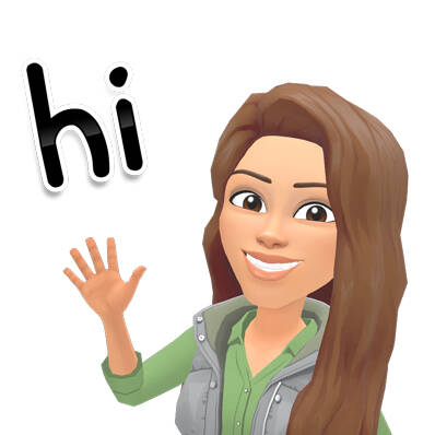 Bitmoji of Jen Moore waving "hi"